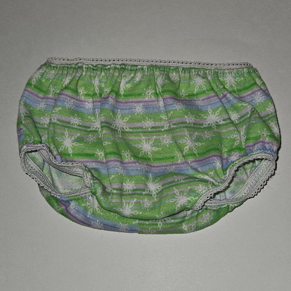 BABW Build A Bear Workshop Green Undies Underwear White Snowflakes Blue Stripes